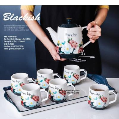 BỘ ẤM CHÉN HAPPY LIFE 8 MÓN